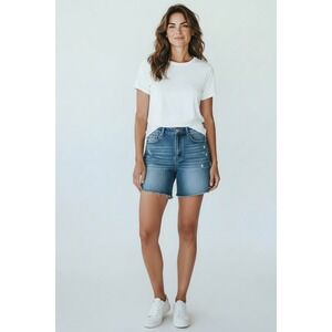 MICA Los Angeles Denim Shorts XL Blue Distressed Frayed Hem Super High Jean